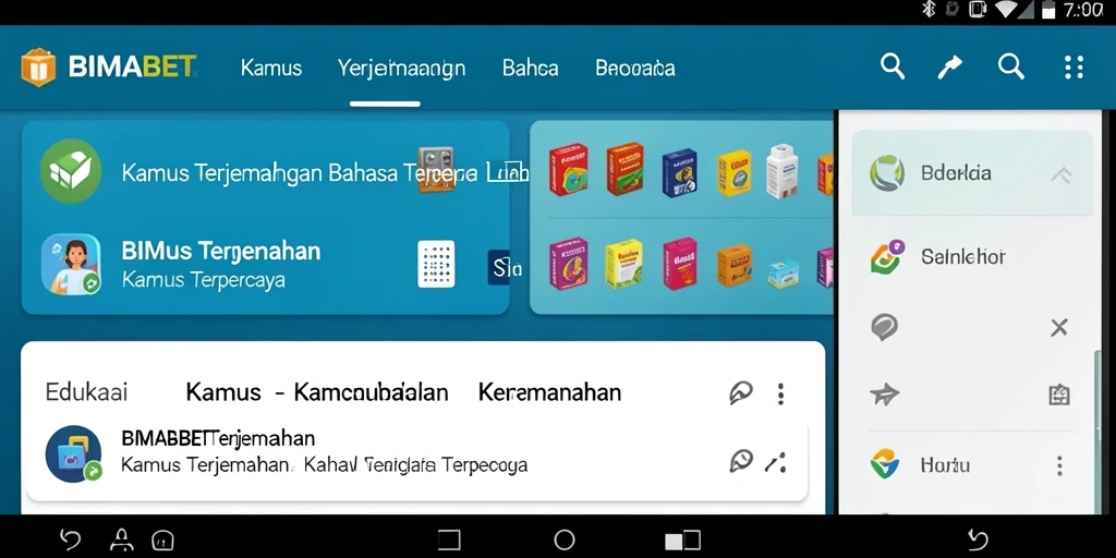 Antarmuka pengguna BIMABET yang sederhana dan jelas untuk terjemahan.
