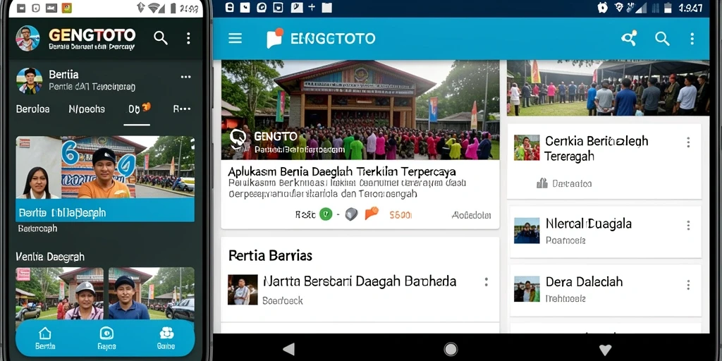 Tampilan antarmuka pengguna GENGTOTO dengan berita daerah terbaru.