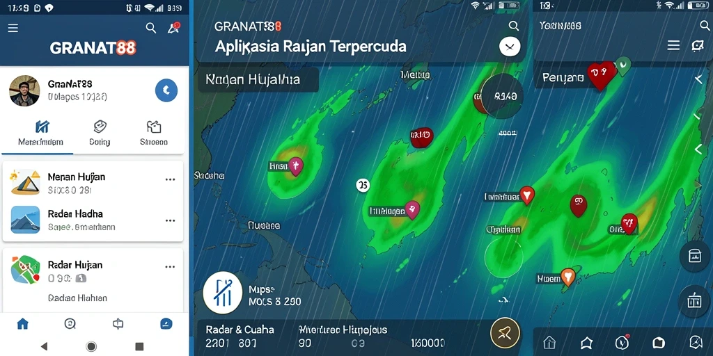 Tampilan antarmuka aplikasi GRANAT88 yang menampilkan radar hujan secara real-time.
