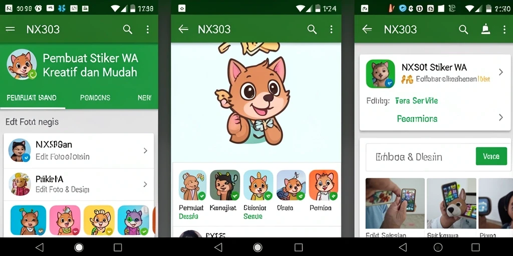 Antarmuka NX303 yang ramah pengguna untuk membuat stiker WA.