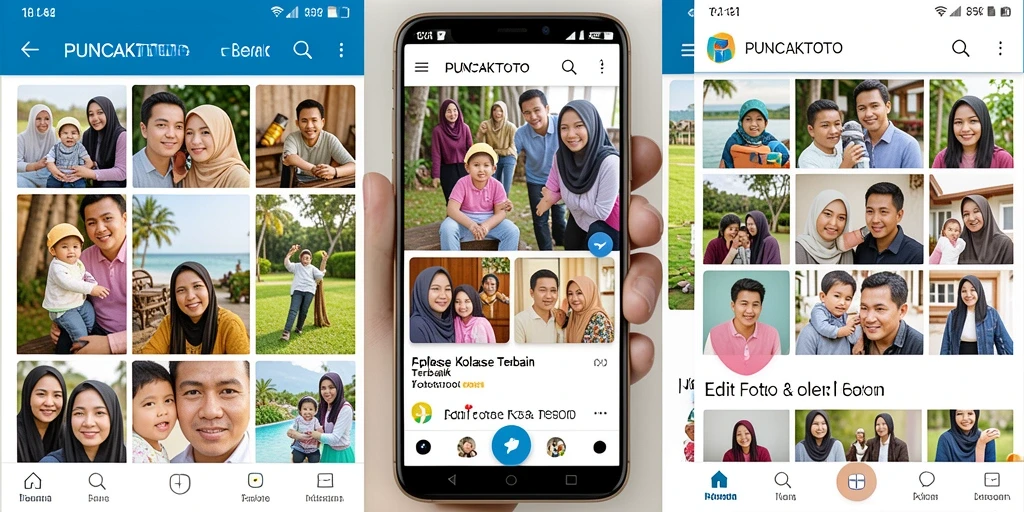 Screenshot antarmuka PUNCAKTOTO saat membuat kolase foto.
